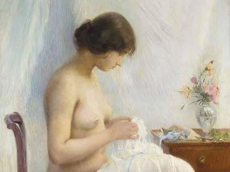 1860-Leon Maximilien Joseph Mazy - L'abito bianco